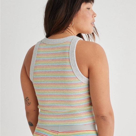 Aerie Free Spirit Ribbed Striped Tank Top NWT - Picture 3 of 11